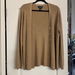 Lauren Ralph Lauren gold cardigan.